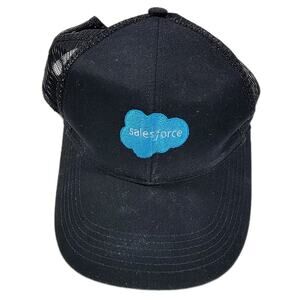 Salesforce Port Authority Trucker Hat Black Mesh Snapback Adjustable Cap Work